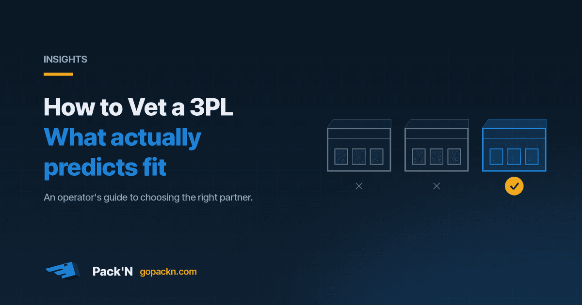 How to Vet a 3PL: What Actually Predicts Fit — Pack'N Insights